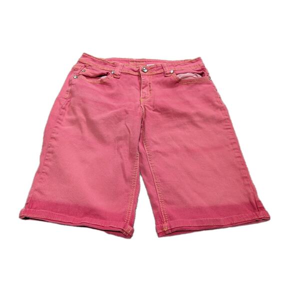 Love Nation Jean Shorts Pink Size 12 Rhinestone Gems - Picture 1 of 7